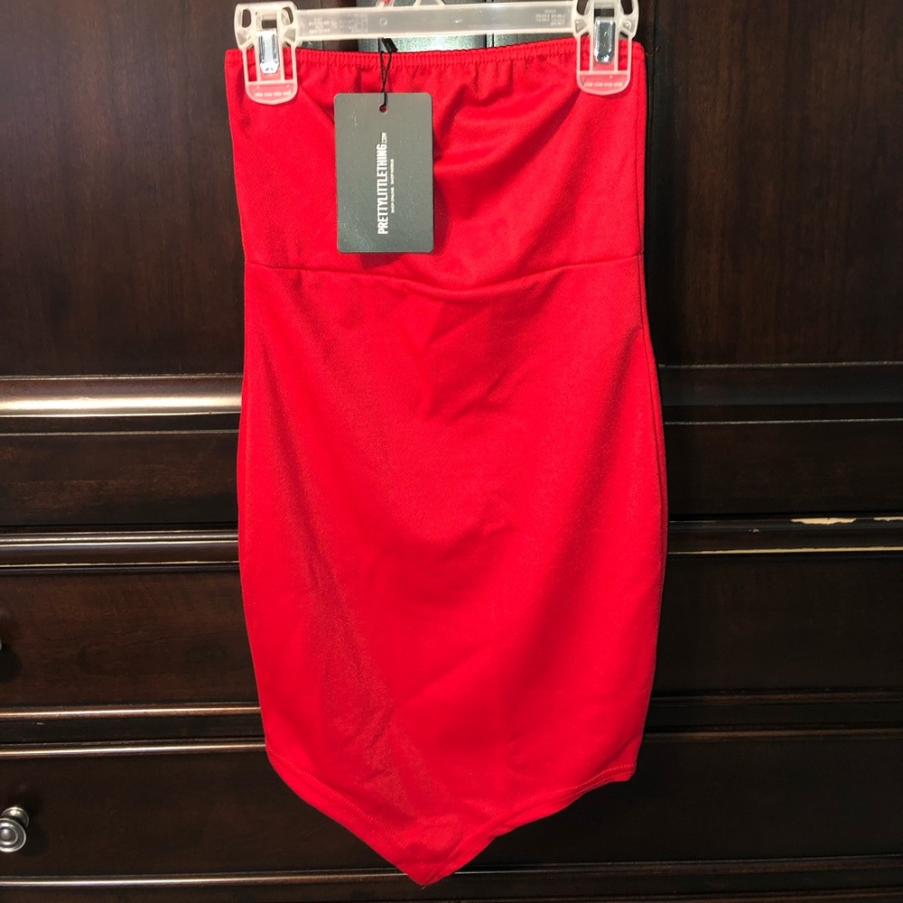 Red mini dress